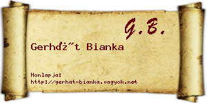 Gerhát Bianka névjegykártya
